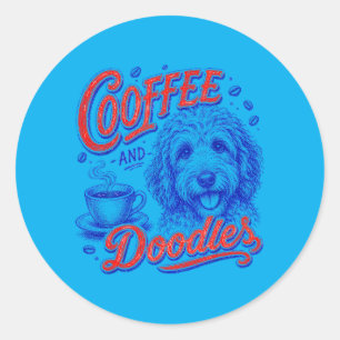 Coffee And Doodles Funny Doodles Coffee Club Pet Classic Round Sticker