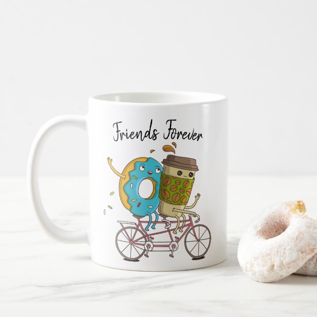 Coffee and Doughnut Friends Forever Mug (With Donut)