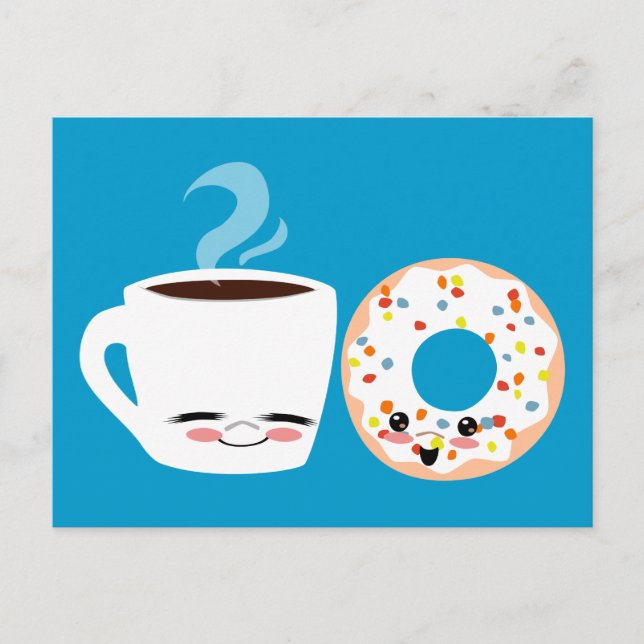 Coffee and Doughnut Pals Postcard (Front)