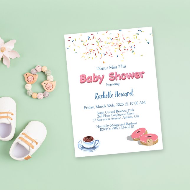 Coffee And Doughnut Sprinkles Baby Shower Invitation (Creator Uploaded)