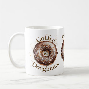 Coffee and Doughnuts personalised Coffee Mug