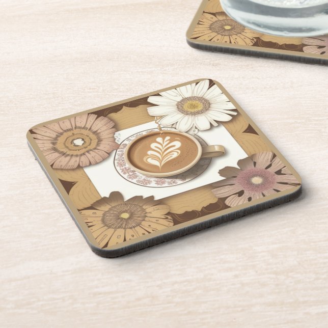 Coffee and flowers coaster (Left Side)