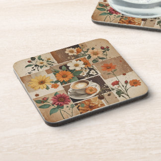 Coffee and flowers coaster