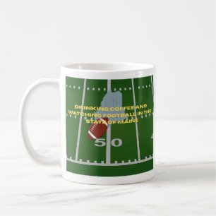 Coffee and Football in Maine Mug