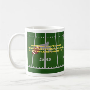 Coffee and Football in Massachusetts Mug