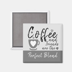 Coffee and Friends love hearts grey Magnet