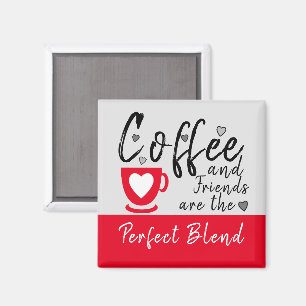 Coffee and Friends love hearts red Magnet