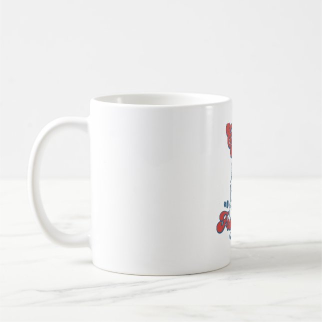 Coffee and Froggies Dog Illustration Mug (Left)