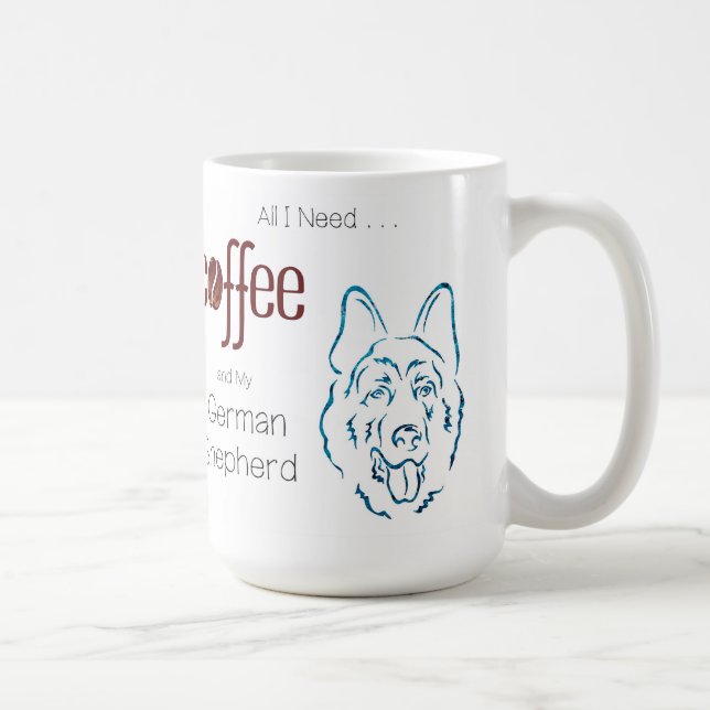 Coffee and German Shepherd Mug (Right)