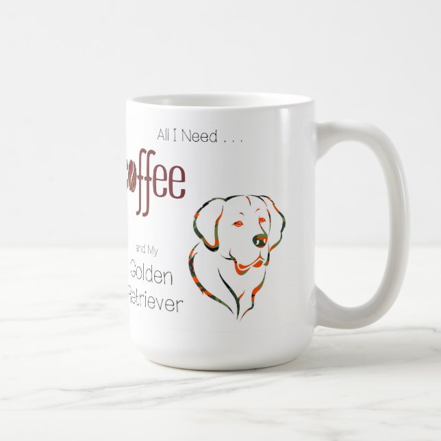 Coffee and Golden Retriever Mug (Right)