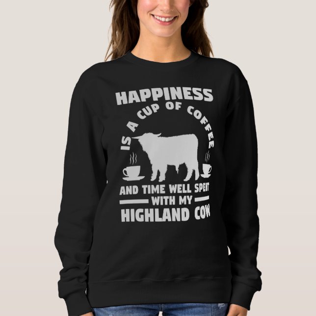 Coffee And Highland Cows Sweatshirt (Front)