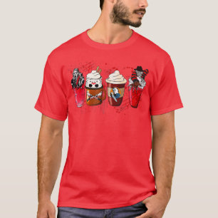 Coffee And Horror Movies Scary Halloween Coffee Lo T-Shirt