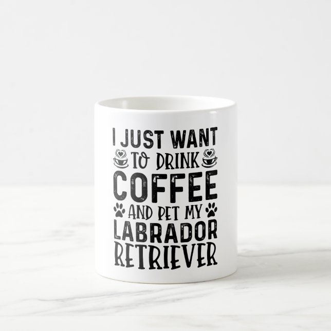 Coffee and Labrador Retriever Funny  Mug (Center)