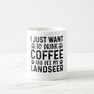 Coffee And Landseer Dog Funny  Mug