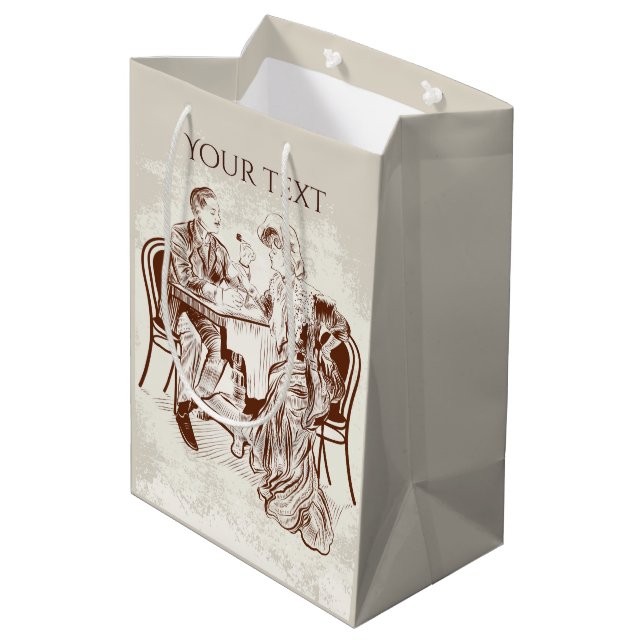 coffee and love medium gift bag (Back Angled)