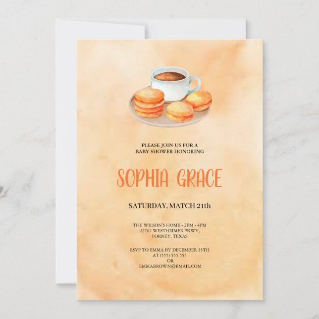 coffee and macaroons babyshower Invitation (Front)