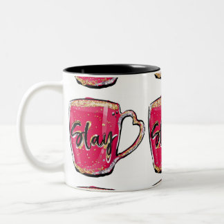 Coffee and morning motivation Two-Tone coffee mug