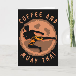 Coffee And Muay Thai Martial Arts Fighter Boxing H Card