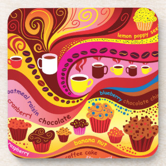 Coffee and Muffins Pattern Coaster