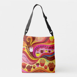Coffee and Muffins Pattern Crossbody Bag