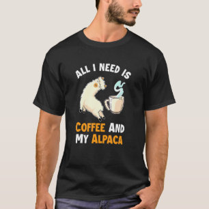 Coffee And My Alpaca Pako Lama Huacaya Alpaca Bree T-Shirt