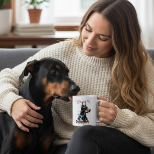 Coffee and My Doberman Blacks cute/Personalise Mug
