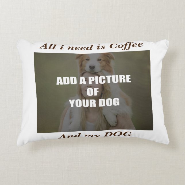 Coffee and my Dog Throw Pillow (Front)