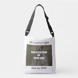 Coffee and my Dog Throw Pillow Crossbody Bag