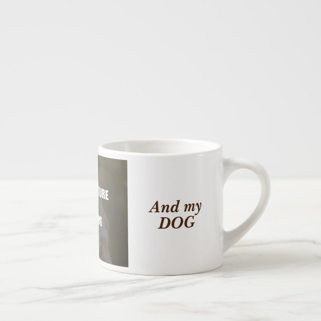 Coffee and my Dog Throw Pillow Espresso Cup (Right)