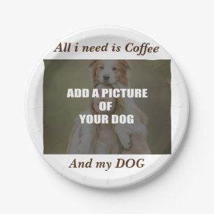 Coffee and my Dog Throw Pillow Paper Plate