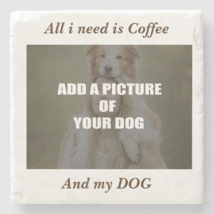 Coffee and my Dog Throw Pillow Stone Coaster