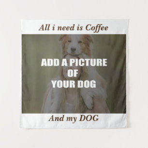 Coffee and my Dog Throw Pillow Tapestry