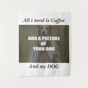Coffee and my Dog Throw Pillow Tapestry