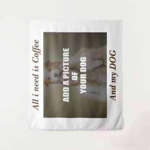 Coffee and my Dog Throw Pillow Tapestry