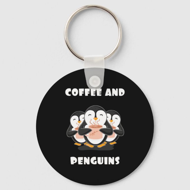 Coffee And Penguins Key Ring (Front)