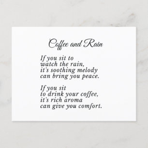 Coffee and Rain Poem For Coffee, Rain and poems lo Postcard