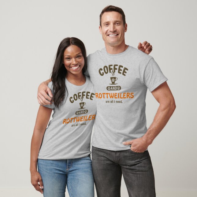Coffee and Rottweilers T-Shirt (Unisex)