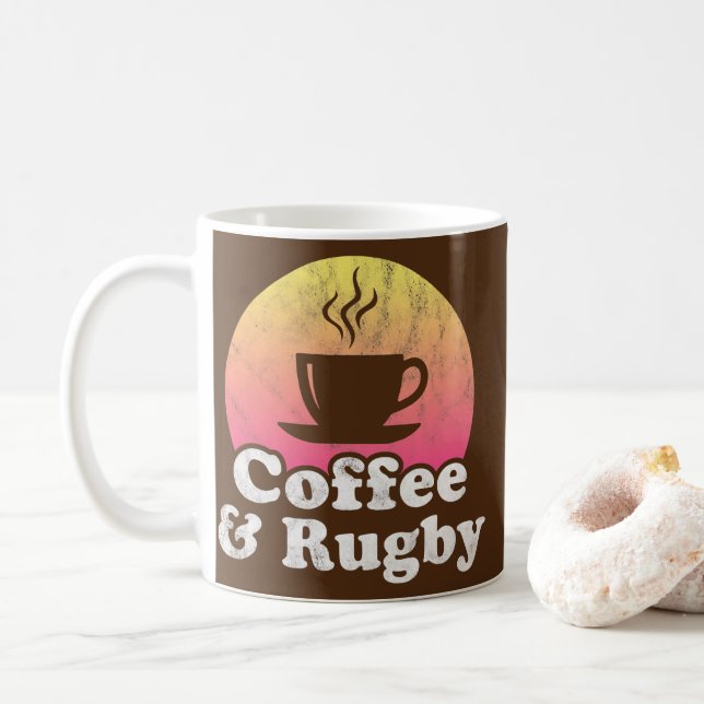 Coffee and Rugby  Mug (With Donut)