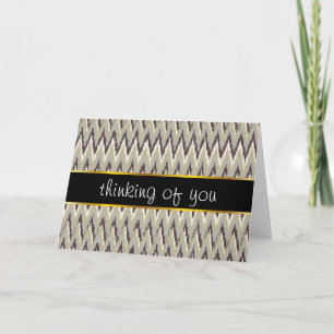 Coffee and Sage iKat ZigZag Pattern Card