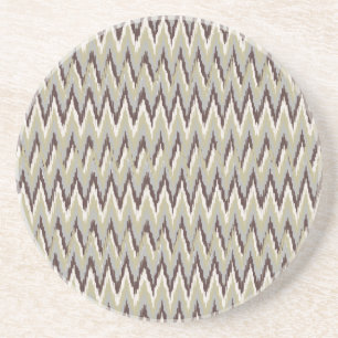 Coffee and Sage iKat ZigZag Pattern Coaster