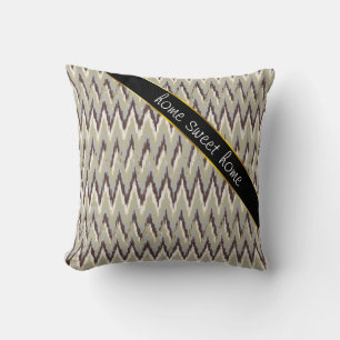 Coffee and Sage iKat ZigZag Pattern Cushion