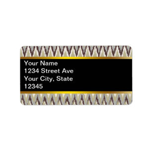 Coffee and Sage iKat ZigZag Pattern Label