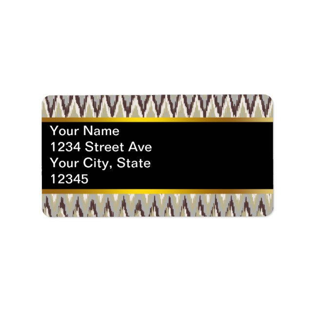 Coffee and Sage iKat ZigZag Pattern Label (Front)