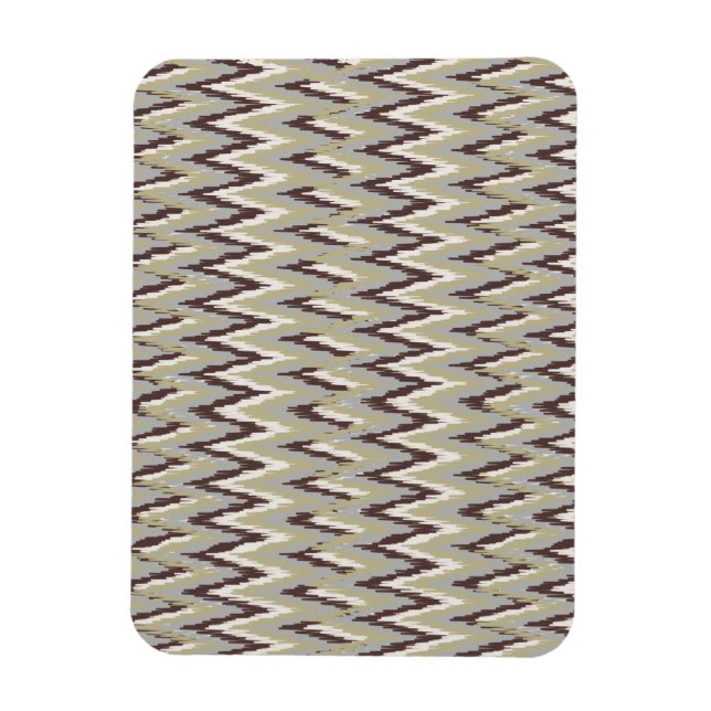 Coffee and Sage iKat ZigZag Pattern Magnet (Vertical)