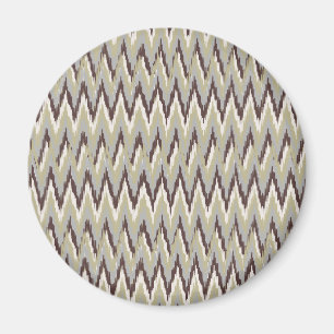 Coffee and Sage iKat ZigZag Pattern Magnet