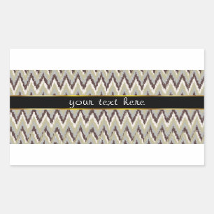 Coffee and Sage iKat ZigZag Pattern Rectangular Sticker