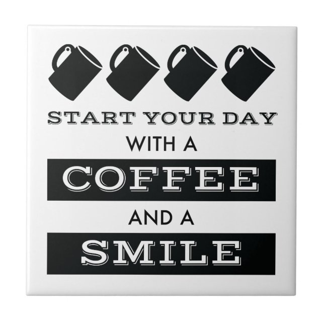 Coffee and Smile Ceramic Tile (Front)