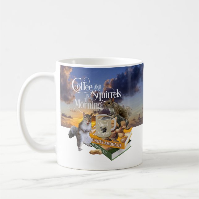Coffee and Squirrels - Funny Squirrel Lover Two-To Mug (Left)
