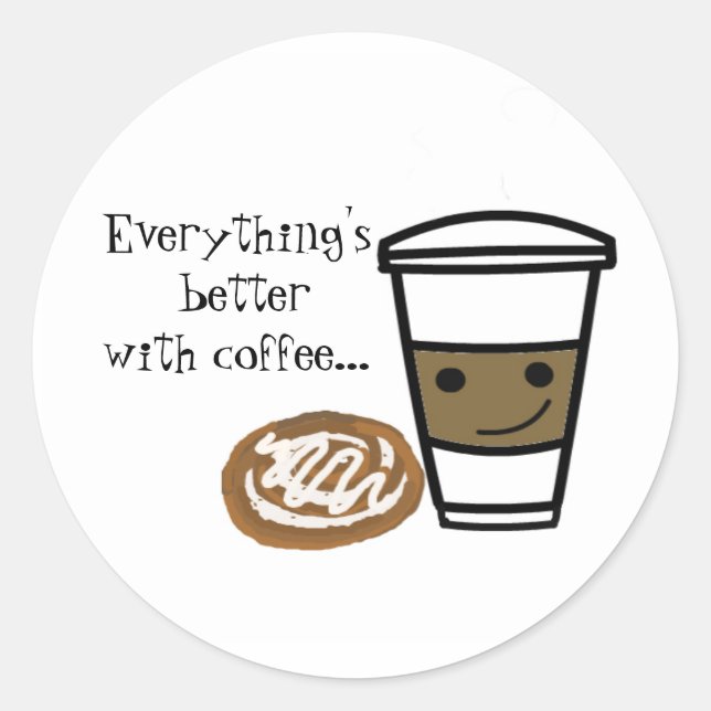 Coffee and Sweets Classic Round Sticker (Front)