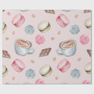 Coffee and Sweets Pattern Wrapping Paper